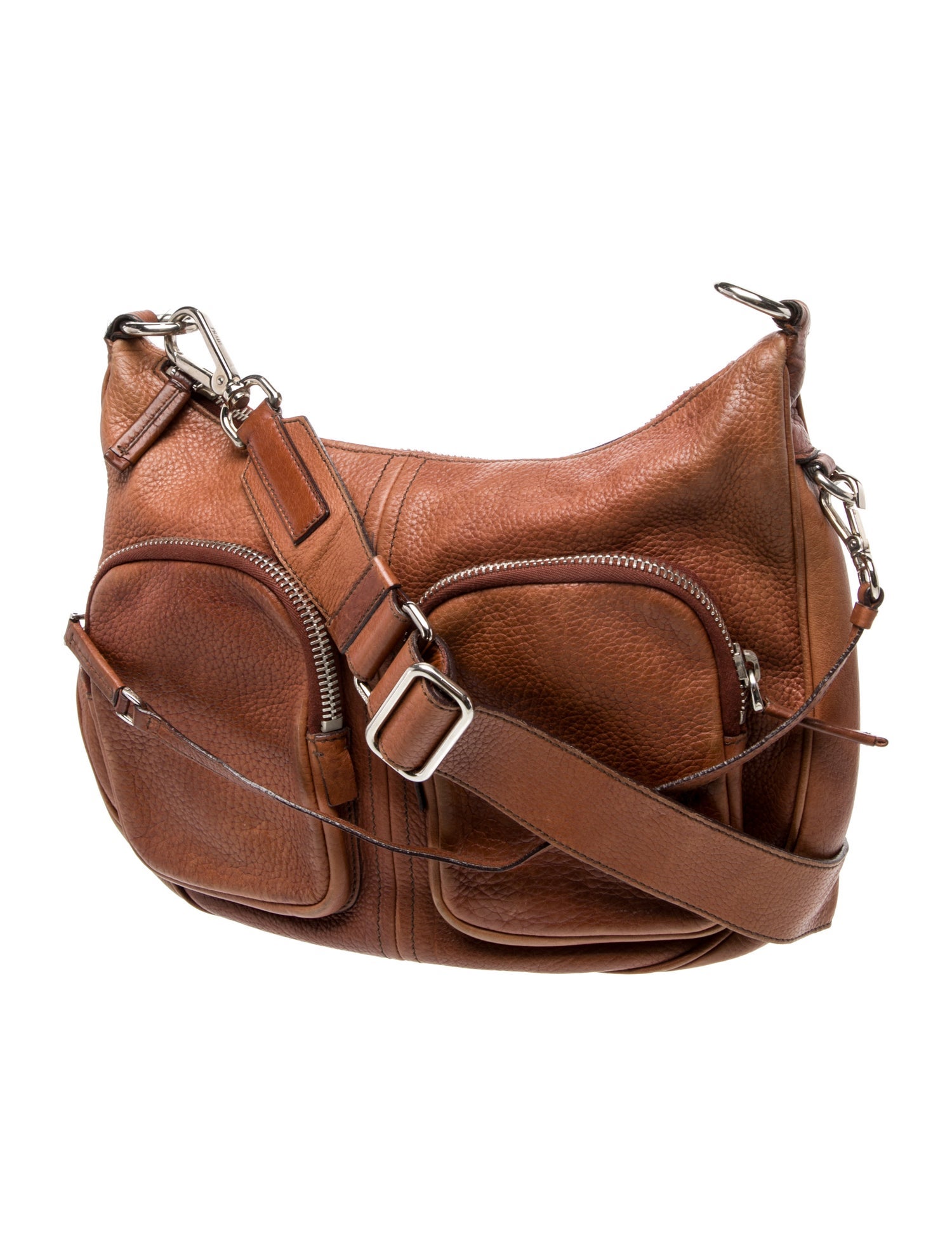 Prada Enameled Metal Triangle Messenger Bag